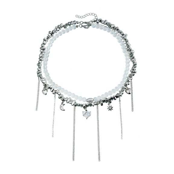 Exquisite Heart Pendant Necklace Showcasing Bright Zirconia Tassels for Ladies