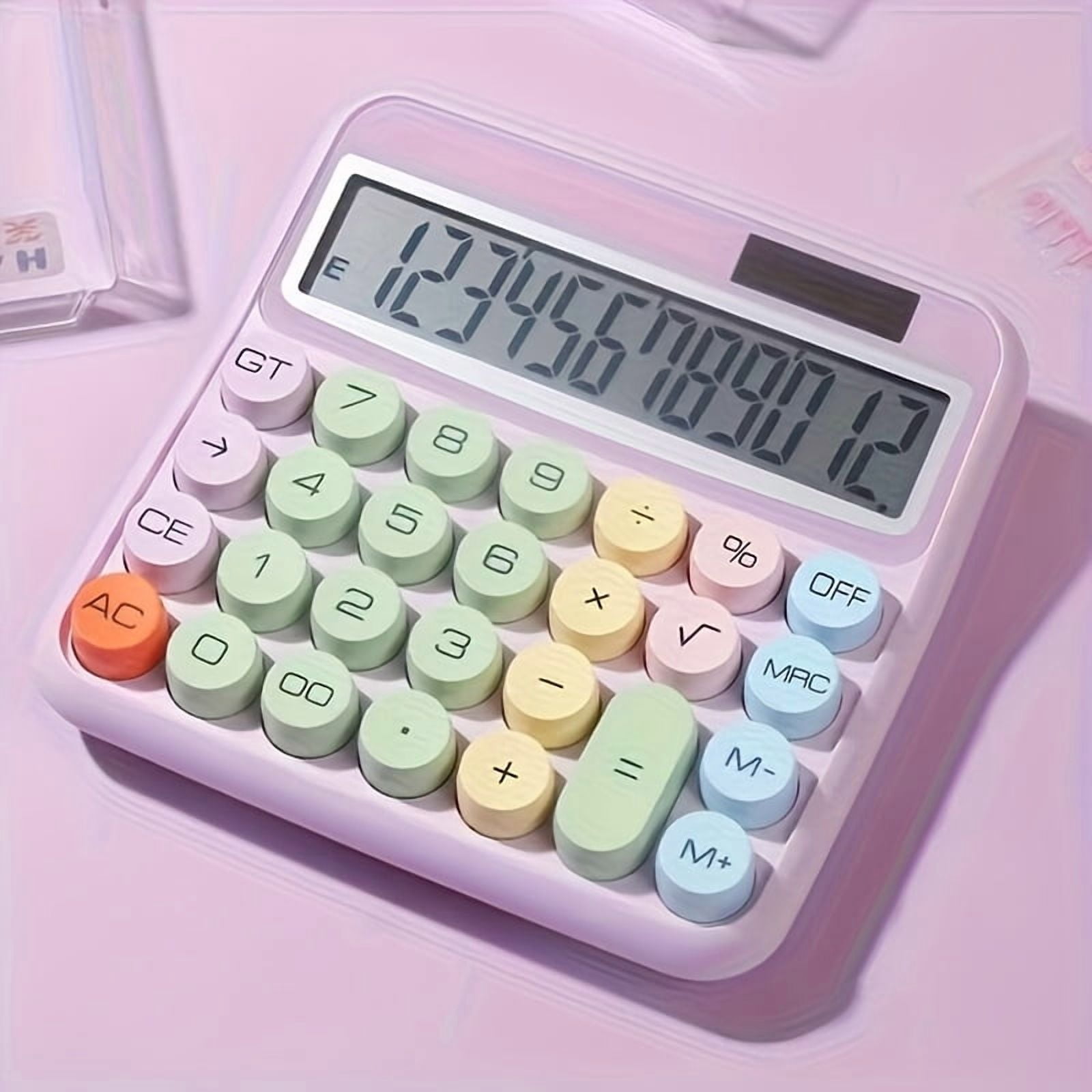 Exquisite High-end Portable High-precision 12-digit Desktop Calculator, With A Large Display And Large Buttons-Ideal Choice For Students And Offices. No Battery Required For Operation. Halloween Gift