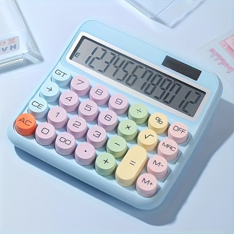 Exquisite High-end Portable High-precision 12-digit Desktop Calculator, With A Large Display And Large Buttons-Ideal Choice For Students And Offices. No Battery Required For Operation. Halloween Gift