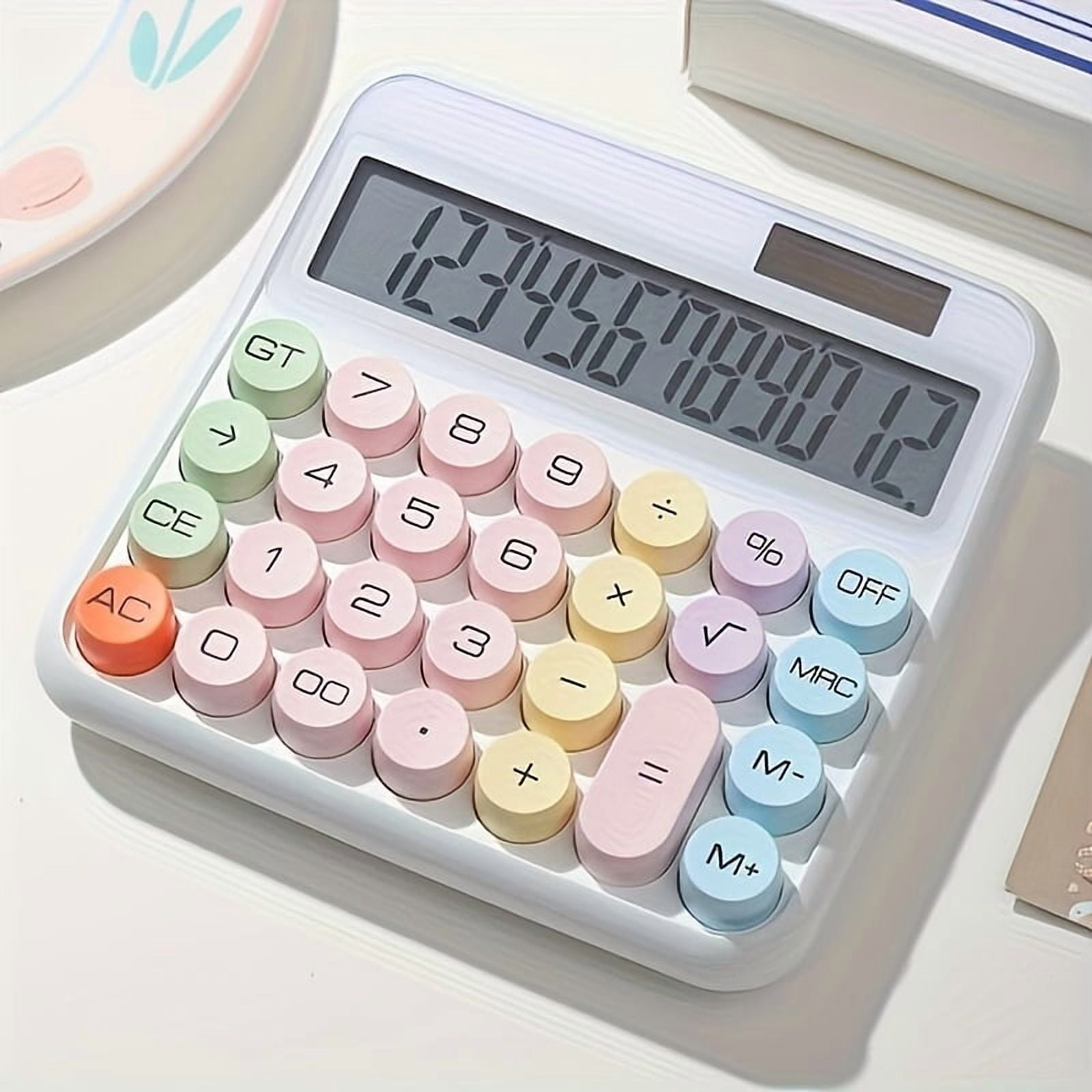 Exquisite High-end Portable High-precision 12-digit Desktop Calculator, With A Large Display And Large Buttons-Ideal Choice For Students And Offices. No Battery Required For Operation. Halloween Gift