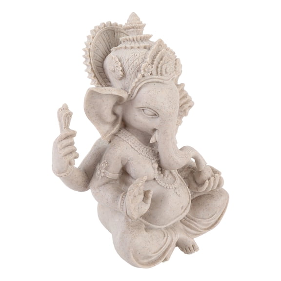 Exquisite Hindu Elephant Statue Resin Decorative Figurine for Home Living Room Bedroom Desktop Display Zen Style Spiritual Decor Masterpiece 7.68 inches / 19.5 cm
