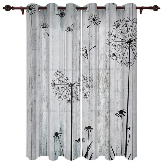 Exquisite Home Curtains Dandelion Plant Nature Living Room Bedroom Kitchen Translucent Polyester Decorative Curtains