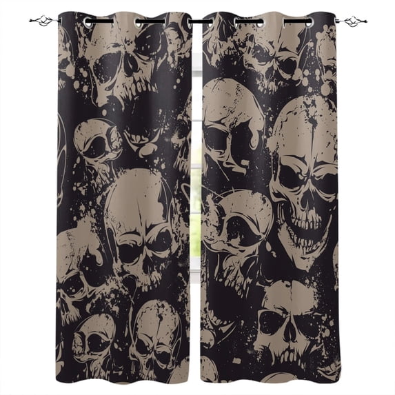 Exquisite House Tattoo Black Art Halloween Window Treatments Curtains Valance Living Room Curtains Bedroom Fab