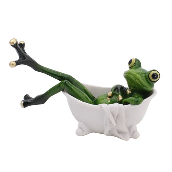 Exquisite Humorous Resin Frogs Cartoon Statue Collectible Decor for Desk Gifts