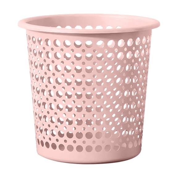 Exquisite Kitchen Trash Cans Plastic Trash Bin Round Waste Bin with Press Ring Rubbish Can Hollow Garbage Bin Large Capacity Reusable