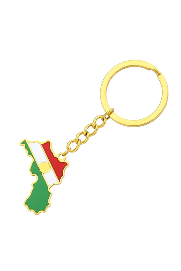 Exquisite Kurdistan Map Keychain Men Women Keyring Stainless Steel Key Chains Ornament for Wallet Camera Purse Keys