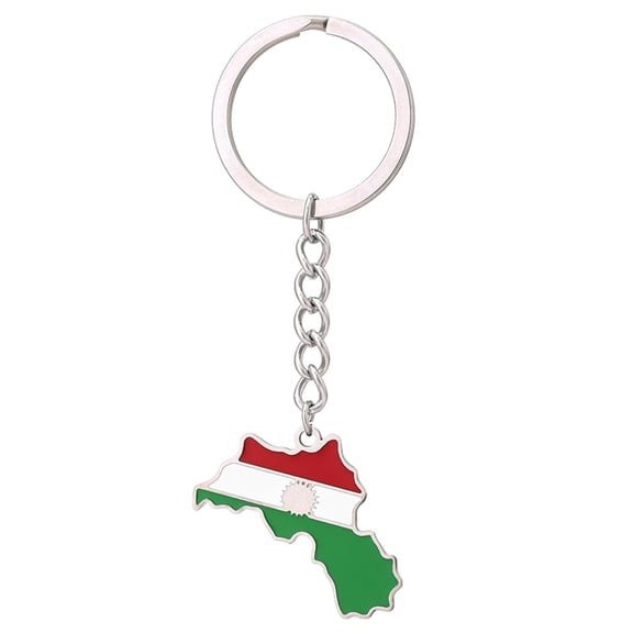 Exquisite Kurdistan Map Keychain Men Women Keyring Stainless Steel Key Chains Ornament for Wallet Camera Purse Keys