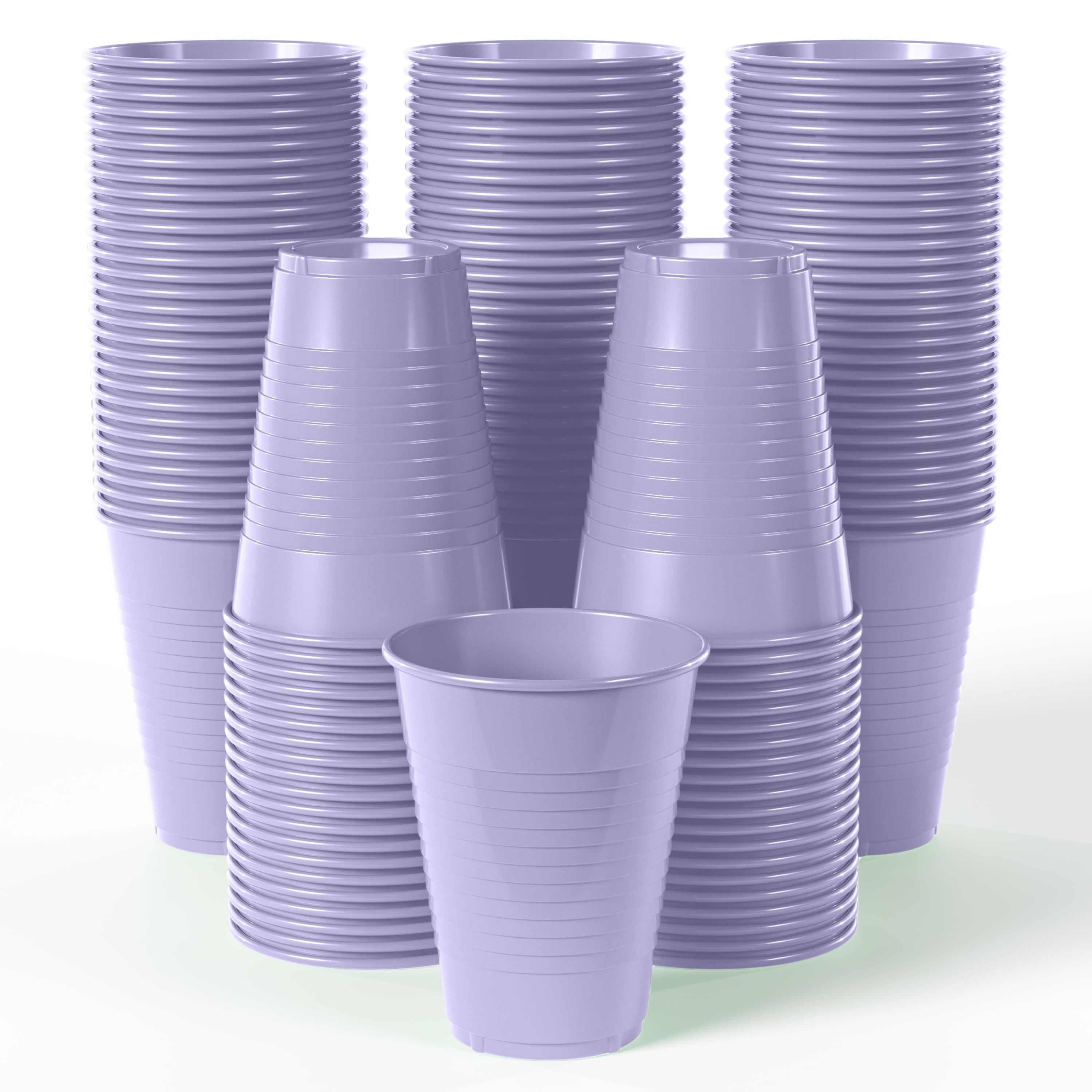 Green Disposable Plastic Cups [100 Pack 16 oz.] Party & Fun Pong Cups - Durable Cups for Water, Beer, Booze, Smoothie, Games - Large Cold Drink Cups