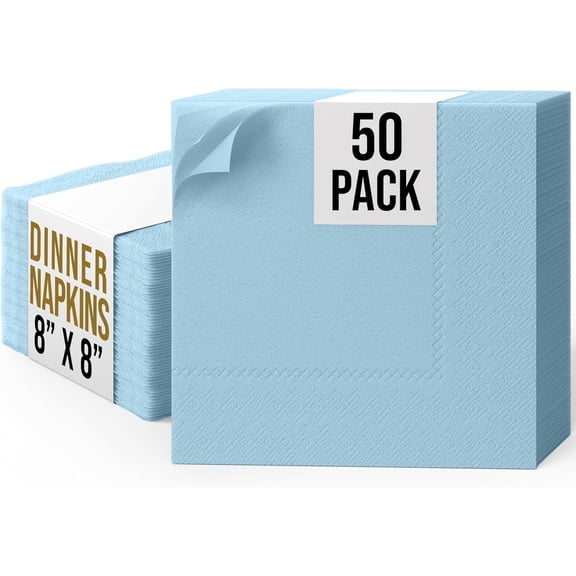 Exquisite 300 Count Light Blue Disposable 2 Ply Paper Napkins - Walmart.com