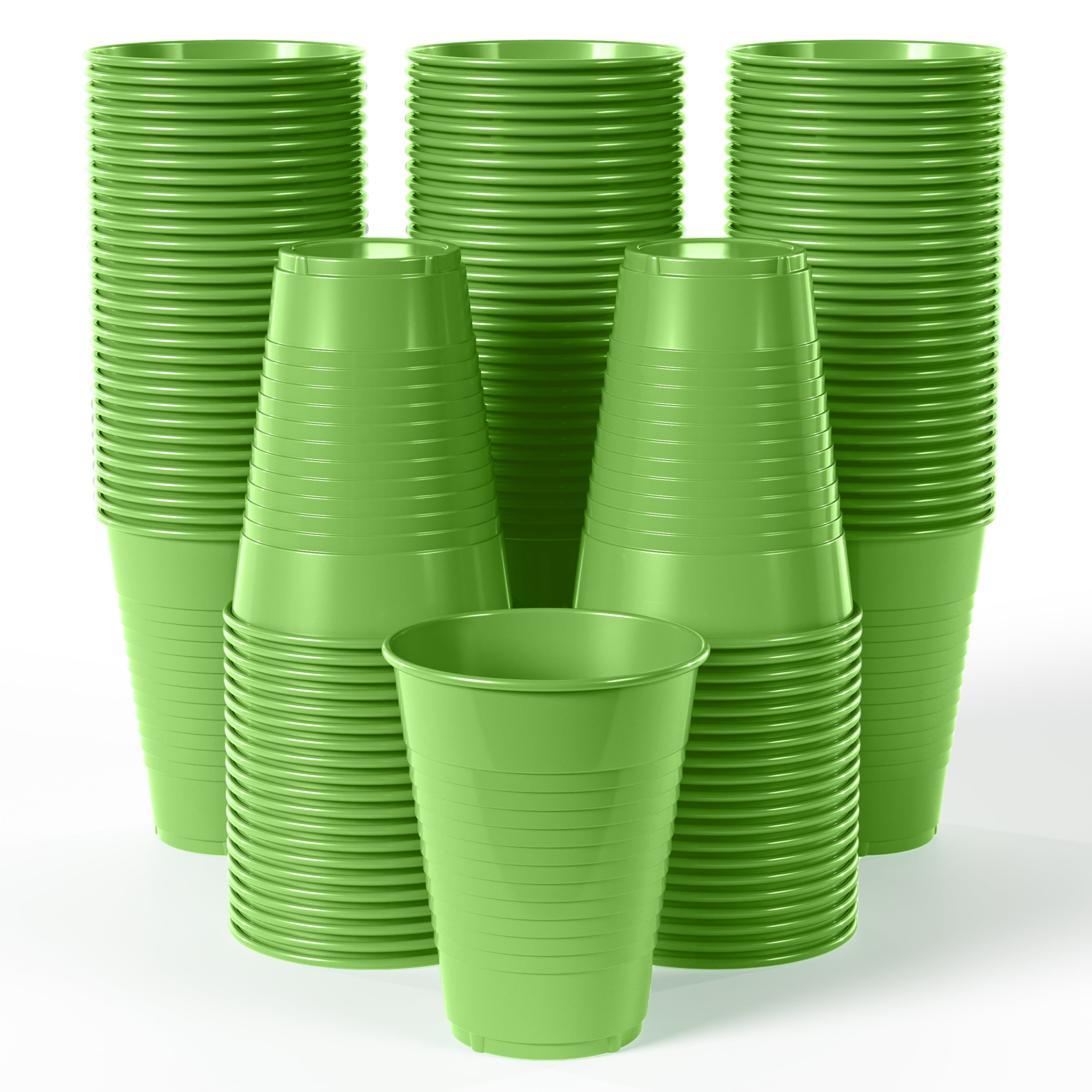 Green Plastic Cups - 12oz - 20 Pack