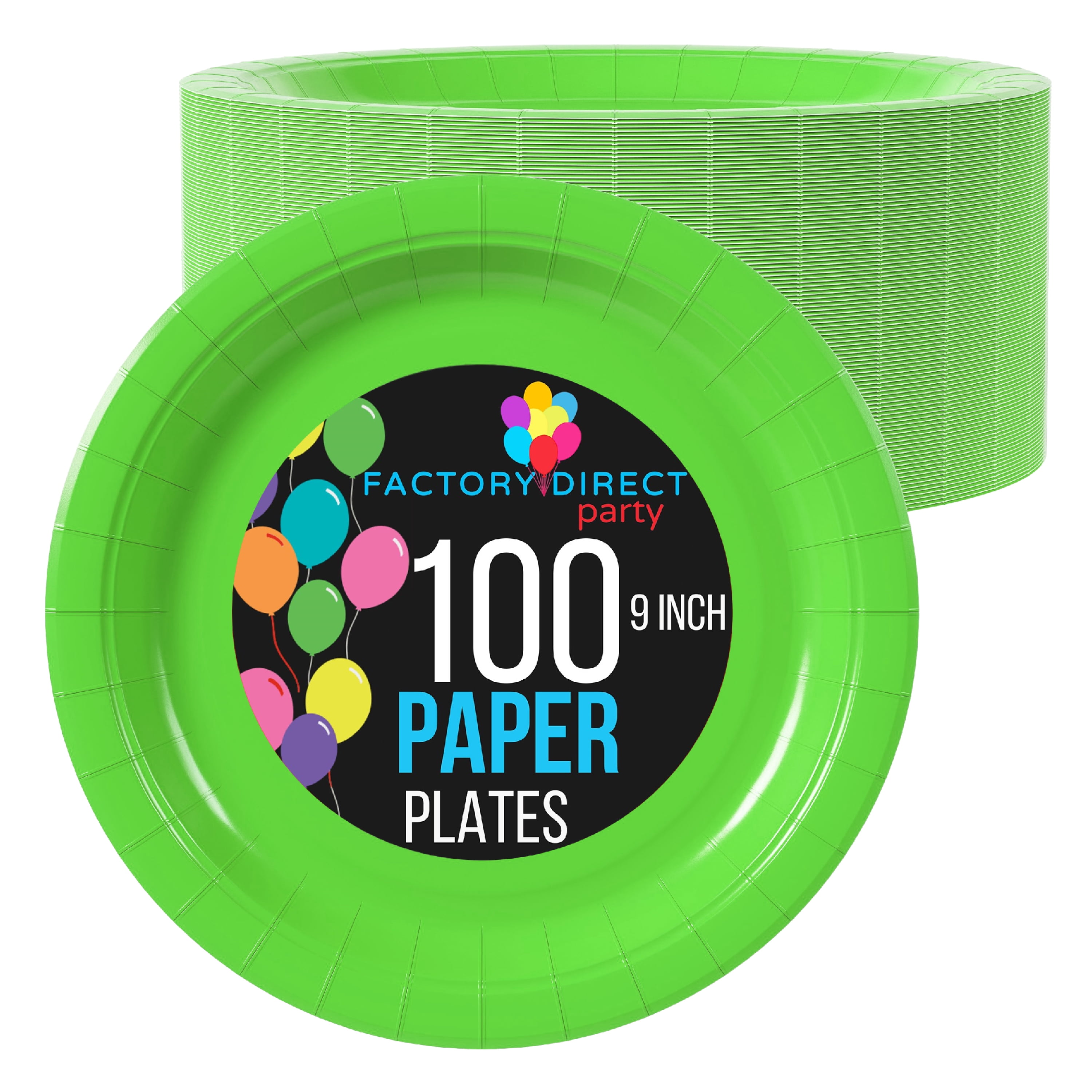 Exquisite Lime Paper Plates - 9 Inch - 100 Count - Bulk Disposable Paper  Plates 