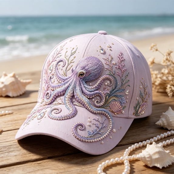 Exquisite Marine Life Print Baseball Cap, 2026 Fresh Fashion Headwear, Lightweight Casual Sports Hat for All Seasons Daily Outdoor Wear