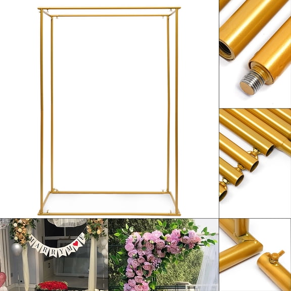 Exquisite Material and Craftsmanship Rectangle Gold Wedding Arch for Weddings, Birthday Parties