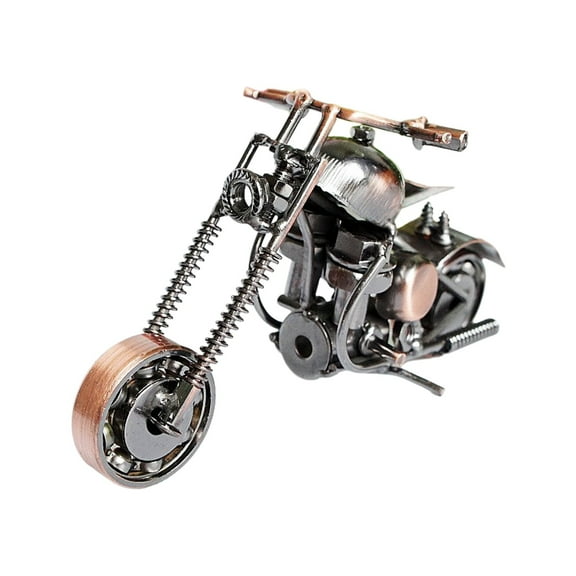 Exquisite Metal Motorcycle Ornament - Vintage Copper Alloy Figurine for Living Room, Bedroom, and Desktop Decoration, Perfect for Motorcycle Enthusiasts, 15x10x6cm