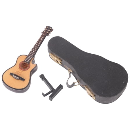 Exquisite Mini Guitar with Stand & for Case Ornaments Home Display Decor Lovers