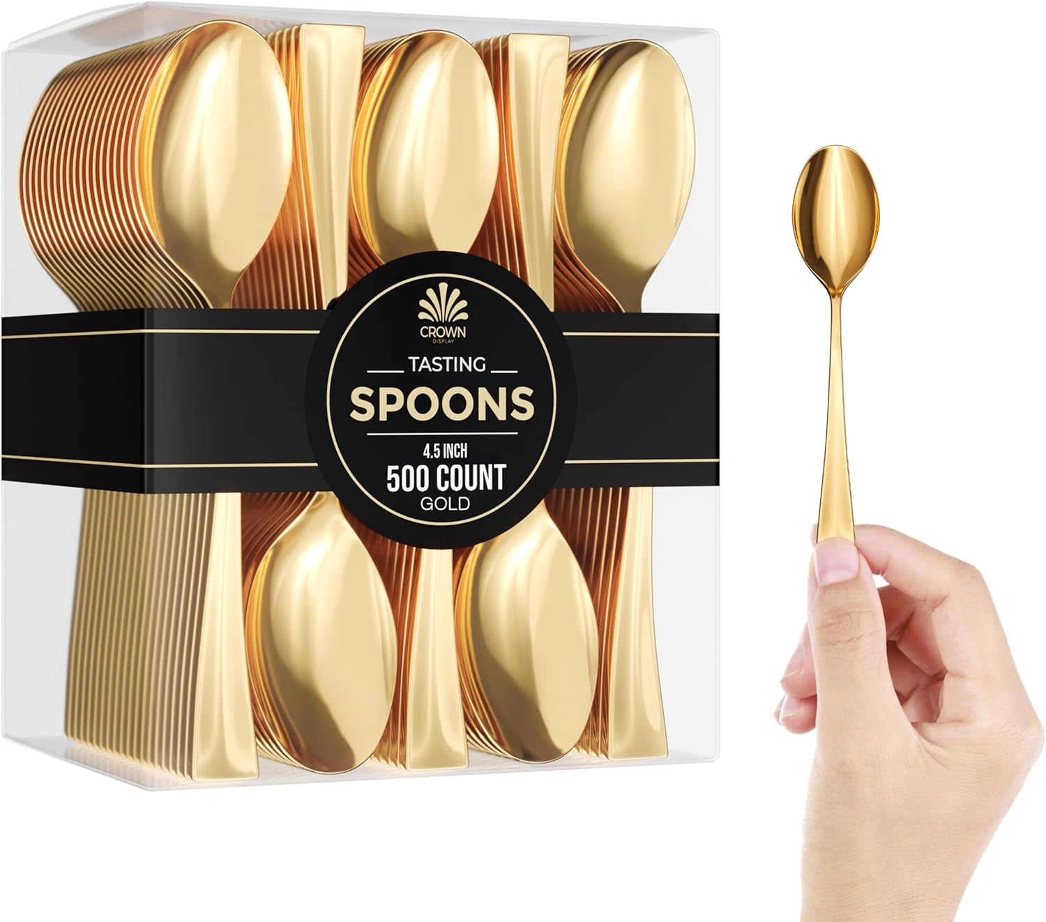 Exquisite Mini Spoons Desserts - Bulk Pack Of 500 Mini Gold Dessert ...