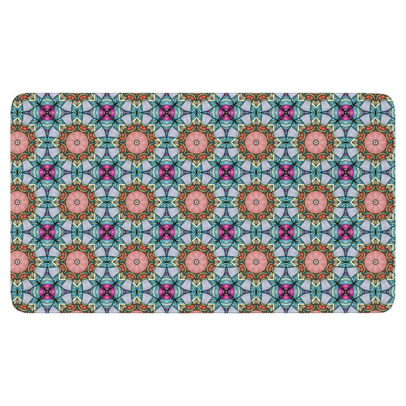 Exquisite Moroccan Trellis Small Kitchen Rug - No-Skid, Absorbent Indoor Entryway Door Mat with Soft Rubber Backing - Ideal Throw Carpet for Bedside