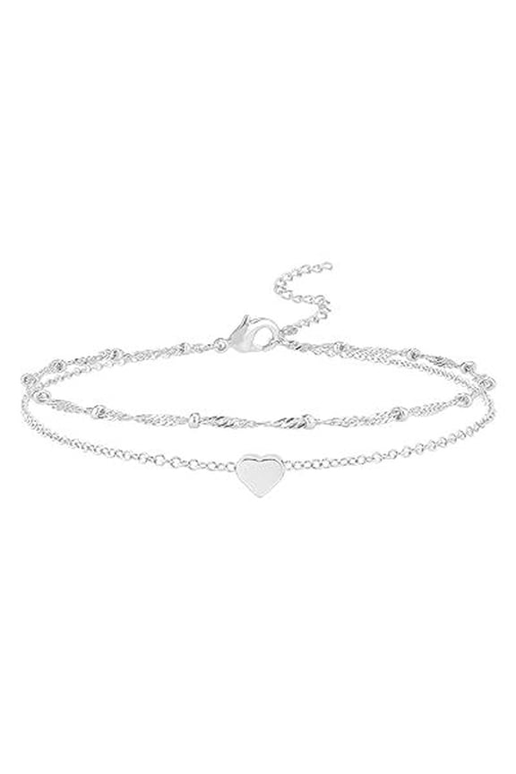 Exquisite Multi Layer Waterproof Adjustable Gold Silver Stacking Anklet Set for Women Jewelry Christmas Gifts