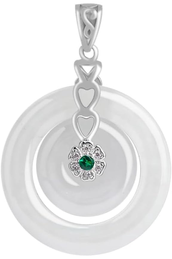 Exquisite Natural Blue Water Jade Necklace - Peaceful Jade Buckle with Diamond Inlay Pendant - A Symbol of Safety and Elegance - A Treasured Gift for Any Occasion