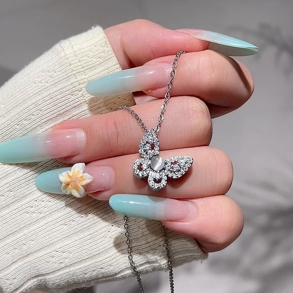 Exquisite Opal Butterfly Necklace For Women