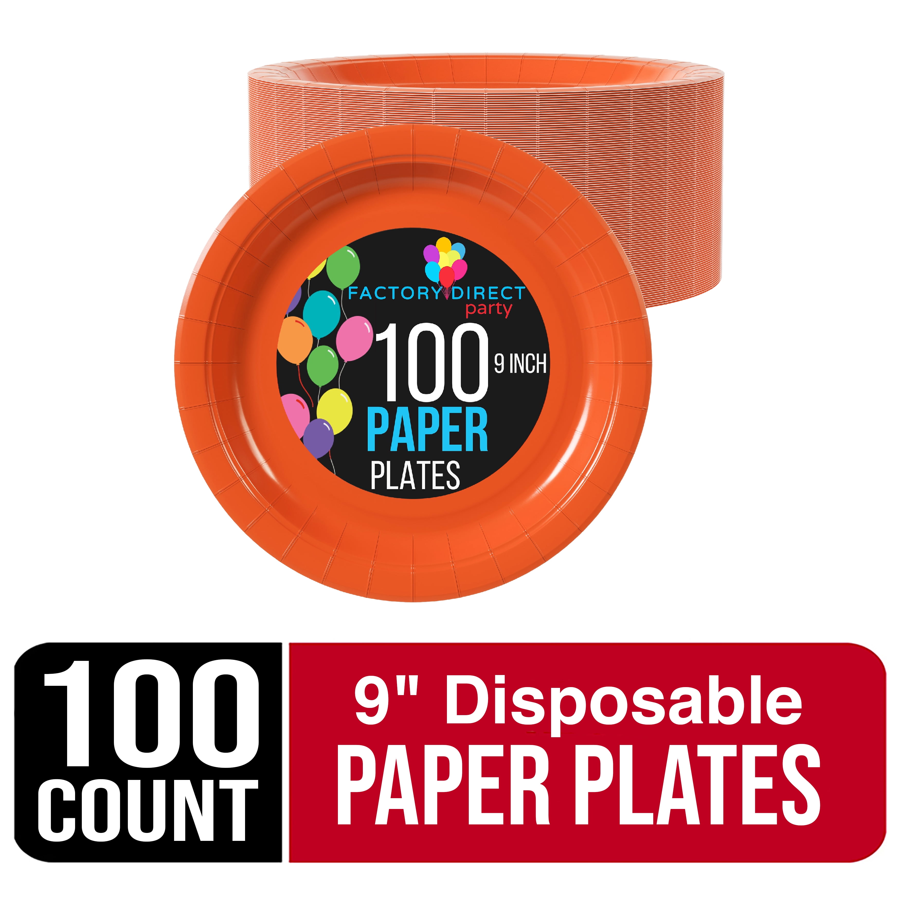 Exquisite Pink Paper Plates - 9 Inch - 100 Count - Bulk Disposable Paper  Plates
