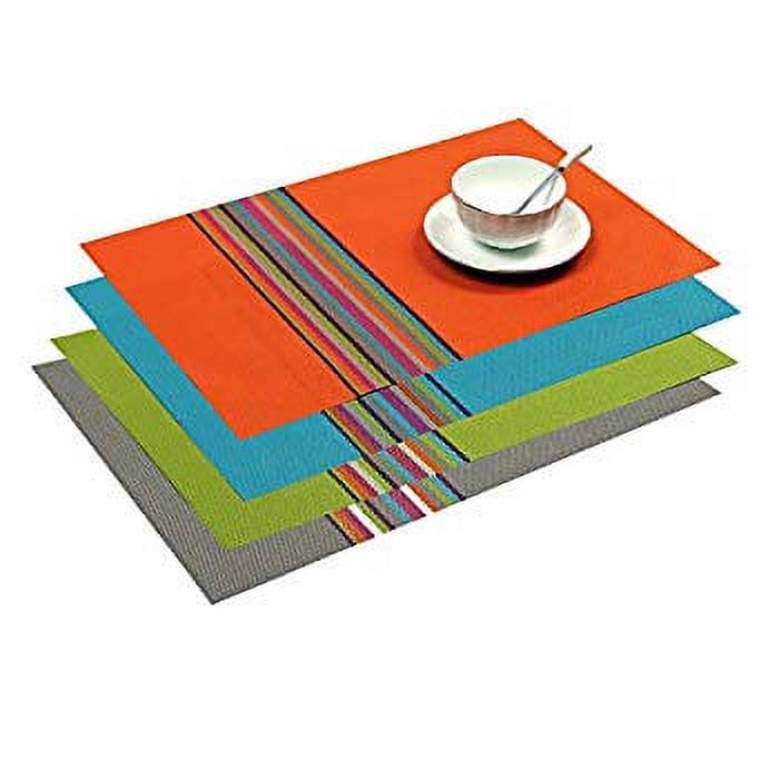 Exquisite PVC Placemats Set of 4 Woven Vinyl Place Mats for Dining
