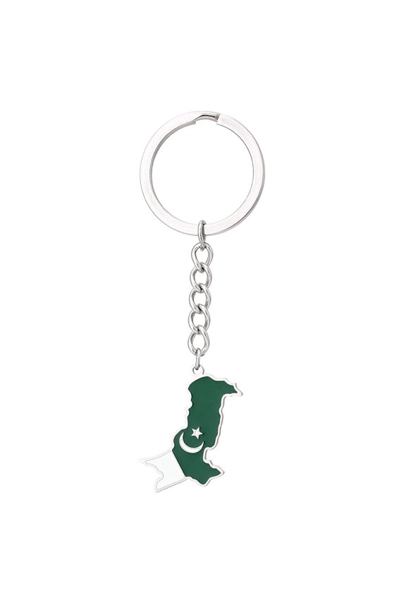 Exquisite Pakistan Map Keychain Men Women Keyring Stainless Steel Key Chains Ornament for Wallet Camera Purse Keys