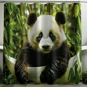Exquisite Panda Paradise Shower Curtain Bring the Enchanting Jungle to Your Bathroom HighQuality NatureInspired Design for a Serene Oasis at Home