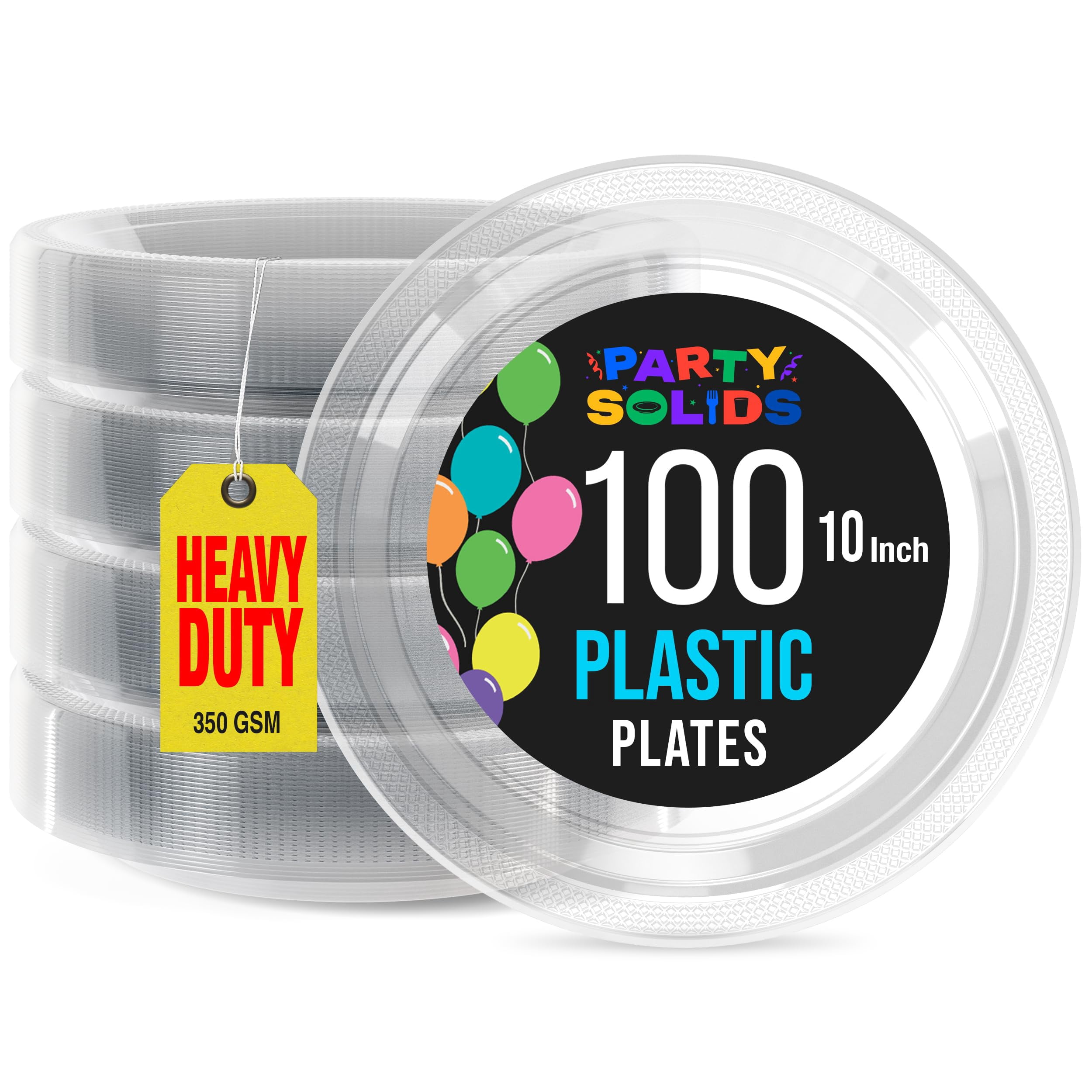 Exquisite Party Solids Clear DEF29 Plastic Plates For Party 10
