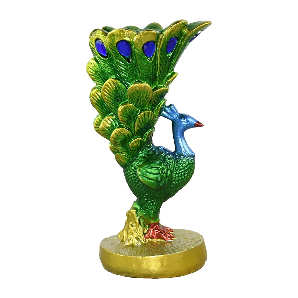 Exquisite Peacocks Statue Desktop Candle Holder Ornament Resin Peacocks