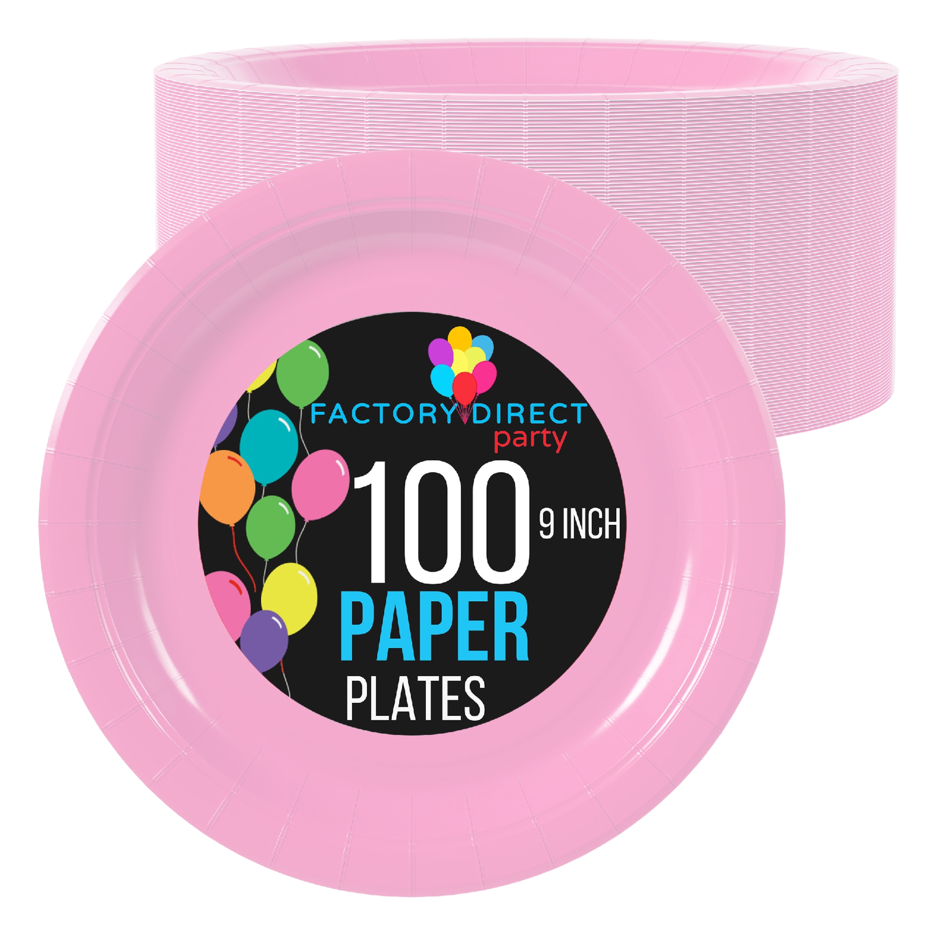Exquisite Pink Paper Plates - 9 Inch - 100 Count - Bulk Disposable Paper  Plates 