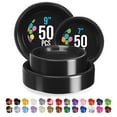 thumbnail image 1 of Exquisite Plastic Plate Combo, 100 Pack, 9 & 7 Inch Black Plastic Disposable Party Plates, 1 of 7