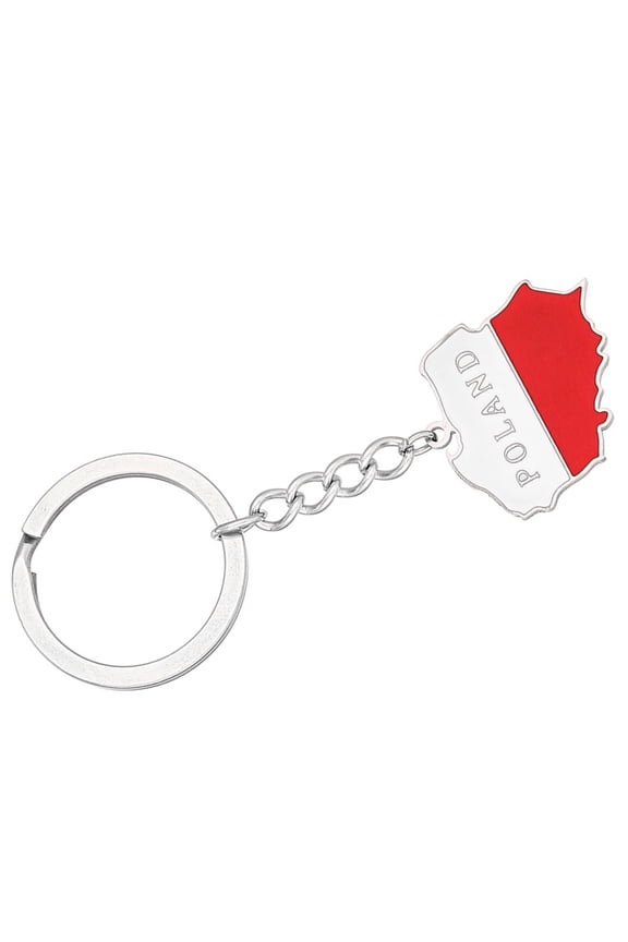 Exquisite Poland Flag Keyring Long Lasting Poland Map Keychain Non Fading Steel Key Holder for Travelers