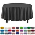 thumbnail image 1 of Exquisite Premium 84" x 84" Contemporary Waterproof Black Solid Print Plastic Tablecloth, 1 of 9