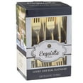 thumbnail image 1 of Exquisite Premium Gold Plastic Silverware Bulk Cutlery 120 Gold Plastic Forks, 1 of 6