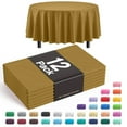 thumbnail image 1 of Exquisite 12 Premium Glam Gold Plastic 84" Round Waterproof Party Tablecloths, 1 of 7