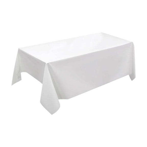 Exquisite Premium Plastic Tablecloth 54X108 Inch Rectangle Table Cover for Parties, Weddings, And Events, Wrinkle-Resistant And Spill-Proof- Whiteciozy