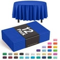 thumbnail image 1 of Exquisite 12 Premium Blue Plastic 84" Round Waterproof Party Tablecloths, 1 of 7