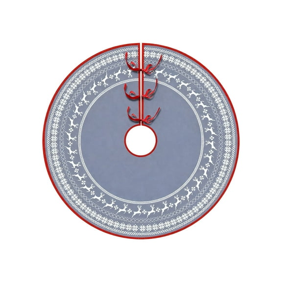 Exquisite Printed Christmas Tree Skirts Personalized Snowflake Christmas Tree Reindeer Skirts Christmas Decorations