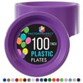thumbnail image 1 of Exquisite Purple 7" Heavy Duty 350 GSM Plate Disposable Party Plastic Plates - 100 Count, 1 of 3