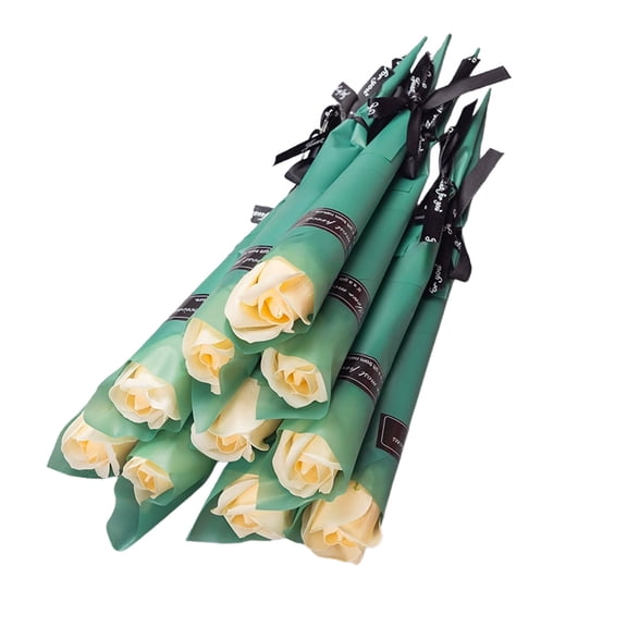 Exquisite Realistic Long Stem Fake Roses, 11" Single Bouquet for Wedding Anniversary Birthday Mother's Day Valentine's Day Decoration(10pcs)