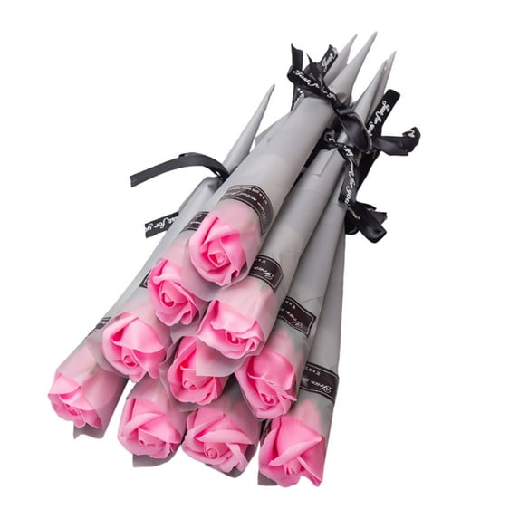 Exquisite Realistic Long Stem Fake Roses, 11" Single Bouquet for Wedding Anniversary Birthday Mother's Day Valentine's Day Decoration(10pcs)