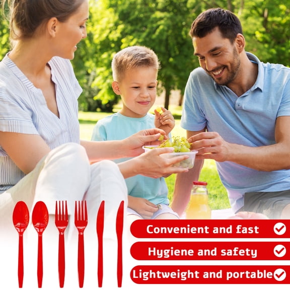 Exquisite Red Graduation Decorations 2026, Red and Graduation Knives,Forks and Spoons,Forks for Graduation Party Decorations, Class of 2026 Graduation Party Supplies