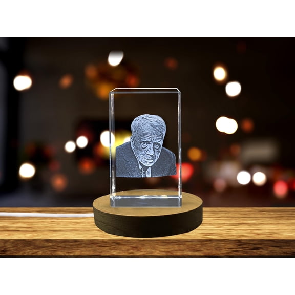 Exquisite Robert Frost 3D Engraved Crystal Sculpture