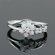 Exquisite Round White, Diamond Ring, Gold Plated & Sterling Silver, 0.77"