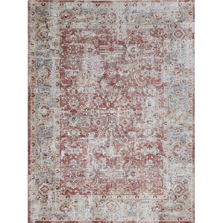 Exquisite Rugs Antique Loom Rust/Blue Polyester powerloom Area Rug