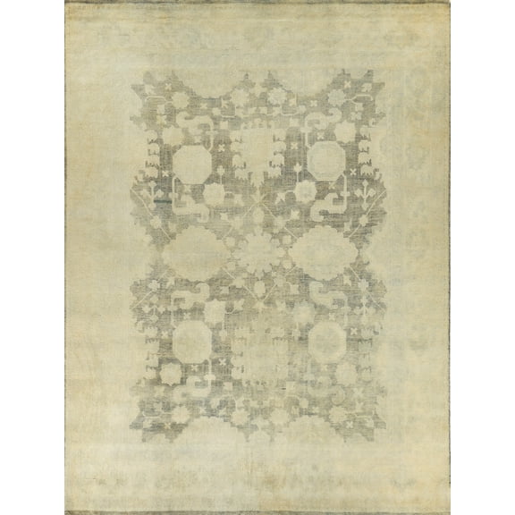 Exquisite Rugs Antique Weave Oushak Olive/Multi New Zealand Wool Hand-Knotted Area Rug