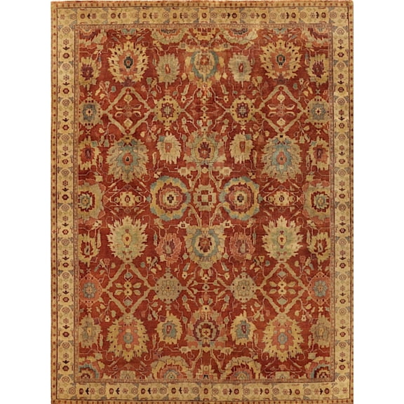 Exquisite Rugs Antique Weave Serapi Red/Ivory New Zealand Wool Hand-Knotted Area Rug