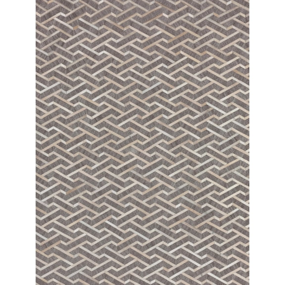 Exquisite Rugs Area Rug Berlin 5X8 Handmade Hand-Stitched Leather/Viscose Beige/Ivory