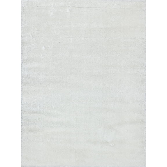 Exquisite Rugs Area Rug Luxe 4X6 Power Loom/Hand-Finished Polyester/Microfiber Ivory